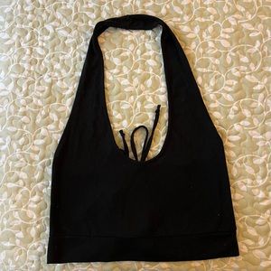 Self Esteem Tie-back black crop top - juniors L